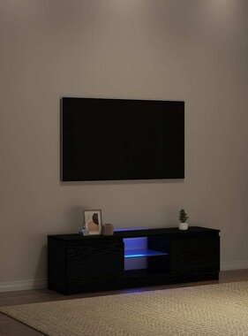 VidaXL Tv-meubel met LED 120x30x36 cm bewerkt hout zwart eiken