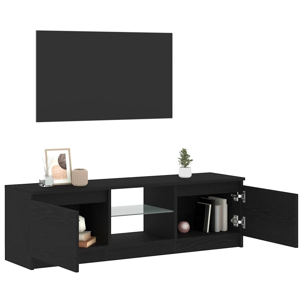 VidaXL Tv-meubel met LED 120x30x36 cm bewerkt hout zwart eiken