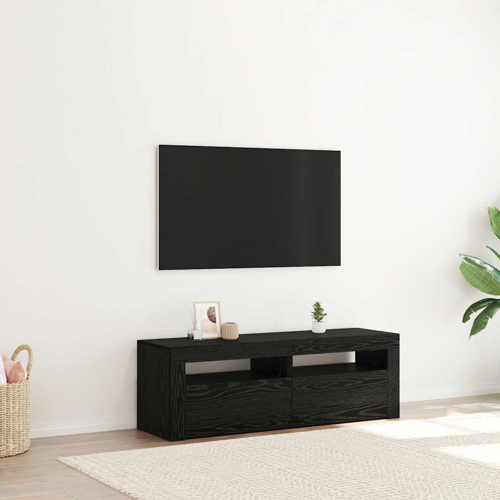 VidaXL Tv-meubel met LED 120x35x40 cm bewerkt hout zwart eiken