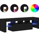 VidaXL Tv-meubel met LED 140x36,5x40 cm bewerkt hout zwart eiken