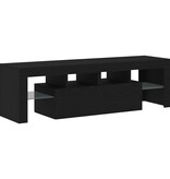 VidaXL Tv-meubel met LED 140x36,5x40 cm bewerkt hout zwart eiken