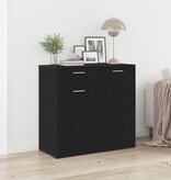 VidaXL Dressoir 80x36x75 cm bewerkt hout zwart eikenkleurig