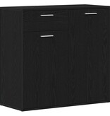VidaXL Dressoir 80x36x75 cm bewerkt hout zwart eikenkleurig