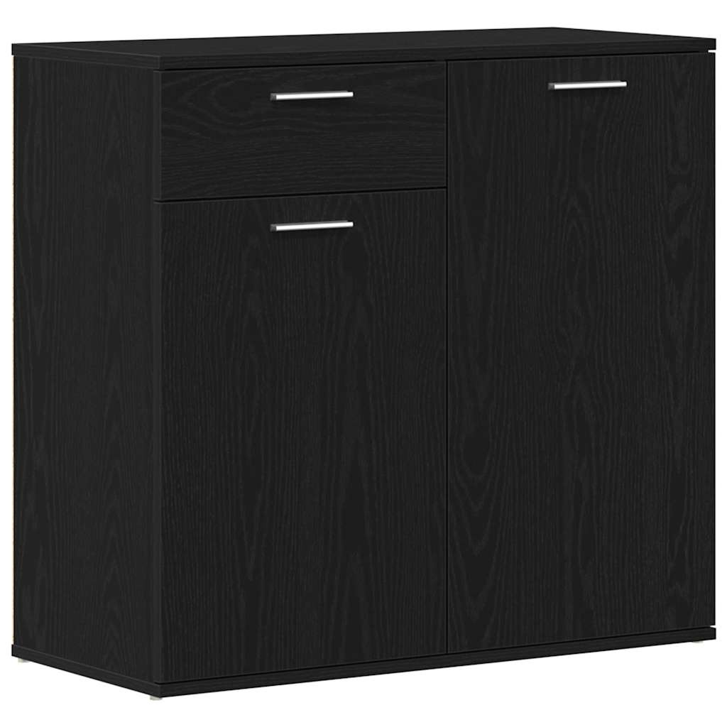 VidaXL Dressoir 80x36x75 cm bewerkt hout zwart eikenkleurig
