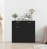 VidaXL Dressoir 80x36x75 cm bewerkt hout zwart eikenkleurig