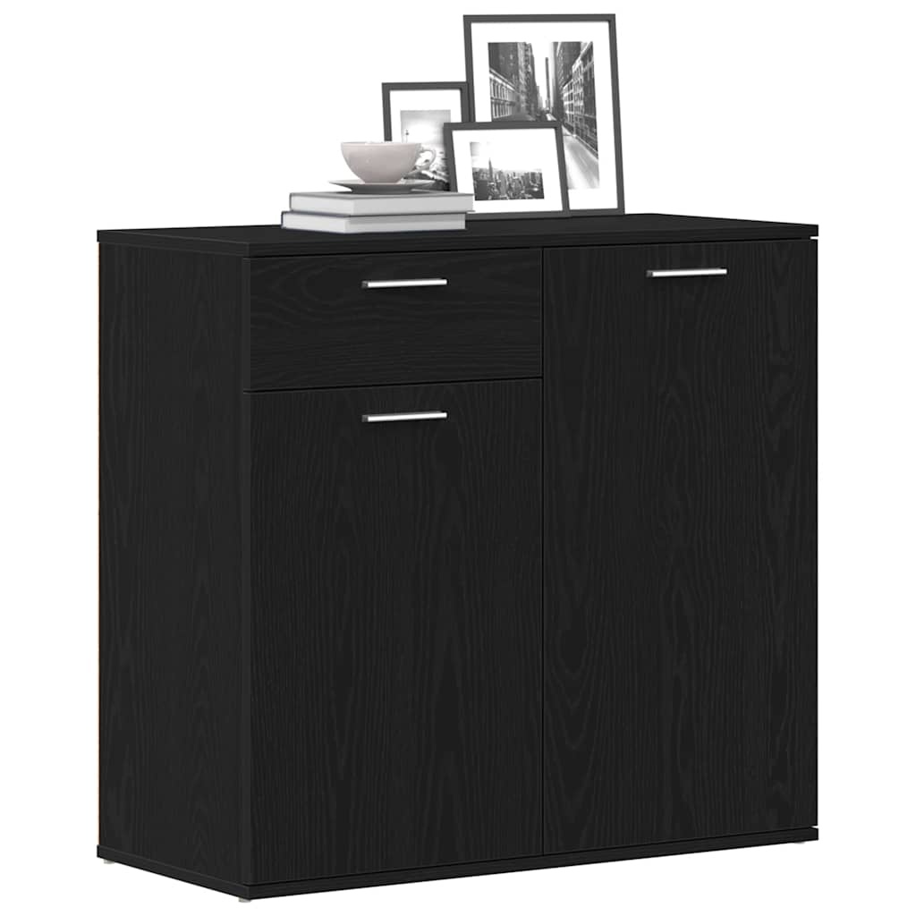 VidaXL Dressoir 80x36x75 cm bewerkt hout zwart eikenkleurig