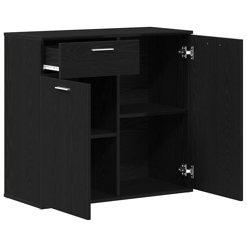VidaXL Dressoir 80x36x75 cm bewerkt hout zwart eikenkleurig