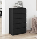 VidaXL Ladekast 60x36x103 cm bewerkt hout zwart eikenkleur