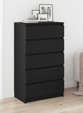 VidaXL Ladekast 60x36x103 cm bewerkt hout zwart eikenkleur