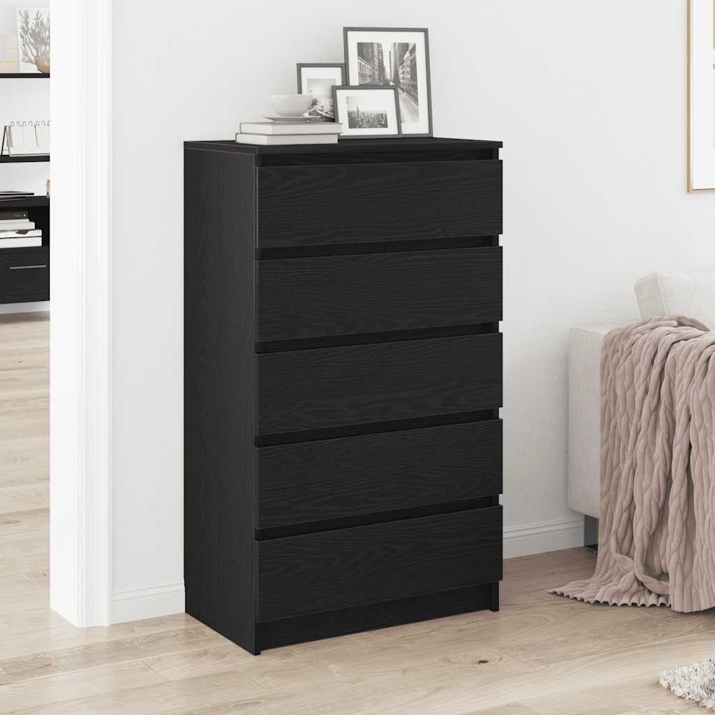 VidaXL Ladekast 60x36x103 cm bewerkt hout zwart eikenkleur