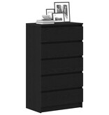 VidaXL Ladekast 60x36x103 cm bewerkt hout zwart eikenkleur
