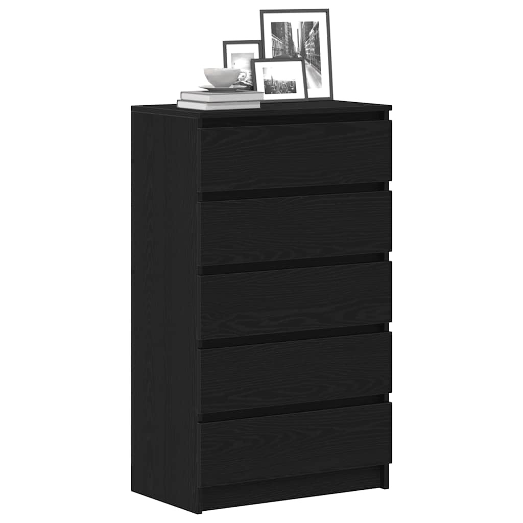 VidaXL Ladekast 60x36x103 cm bewerkt hout zwart eikenkleur