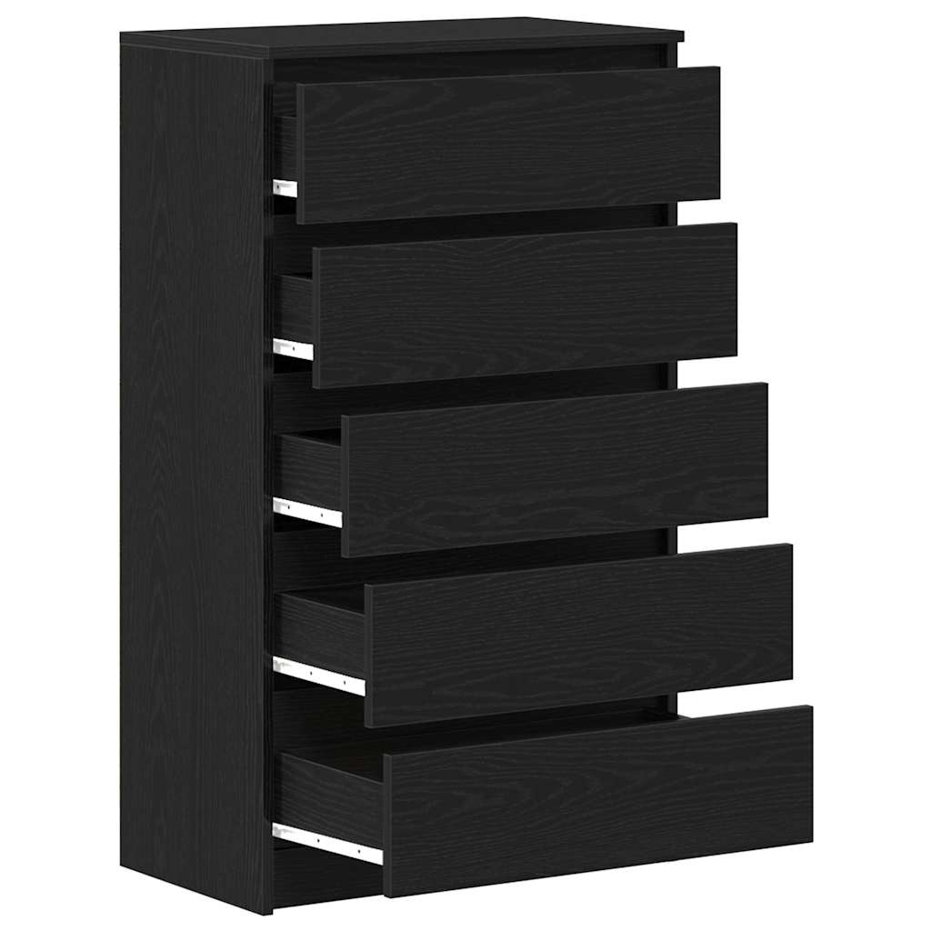 VidaXL Ladekast 60x36x103 cm bewerkt hout zwart eikenkleur
