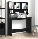 VidaXL Bureau met schappen 102x45x148 cm bewerkt hout zwart eikenkleur