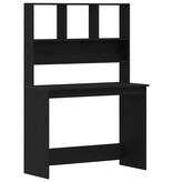 VidaXL Bureau met schappen 102x45x148 cm bewerkt hout zwart eikenkleur