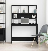 VidaXL Bureau met schappen 102x45x148 cm bewerkt hout zwart eikenkleur