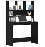 VidaXL Bureau met schappen 102x45x148 cm bewerkt hout zwart eikenkleur