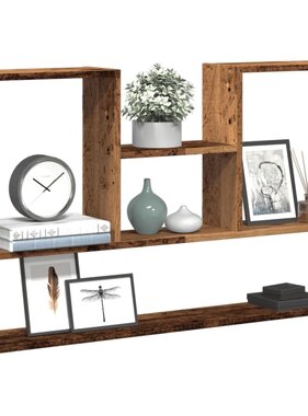 VidaXL Wandschap 99x15x60 cm bewerkt hout oud houtkleurig