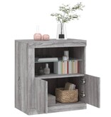 VidaXL Dressoir met LED-verlichting 60,5x37x67 cm grijs sonoma eiken