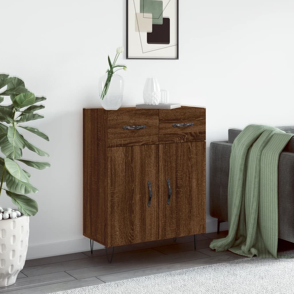 VidaXL Dressoir 69,5x34x90 cm bewerkt hout bruin eikenkleur