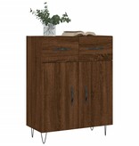 VidaXL Dressoir 69,5x34x90 cm bewerkt hout bruin eikenkleur