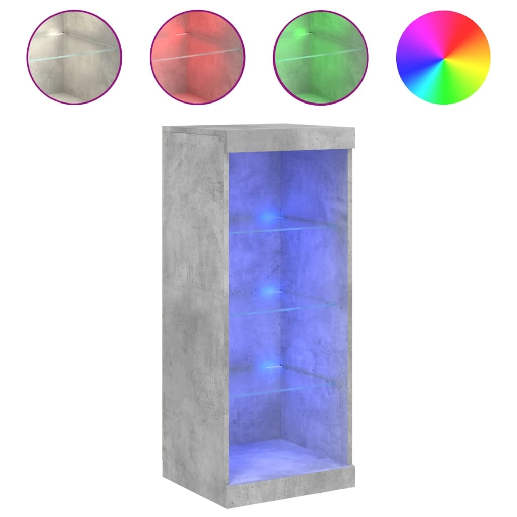 VidaXL Dressoir met LED-verlichting 41x37x100 cm betongrijs