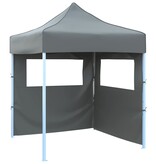 VidaXL Partytent met 2 zijwanden inklapbaar 2x2 m staal antraciet
