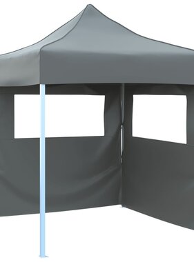 VidaXL Partytent met 2 zijwanden inklapbaar 2x2 m staal antraciet