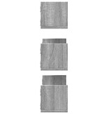 VidaXL Wandschappen 3 st 58x18x18 cm bewerkt hout grijs sonoma eiken