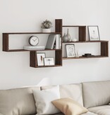 VidaXL Wandschap 167,5x18x68 cm bewerkt hout bruin eikenkleurig