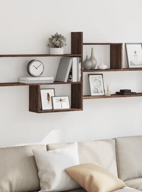 VidaXL Wandschap 167,5x18x68 cm bewerkt hout bruin eikenkleurig