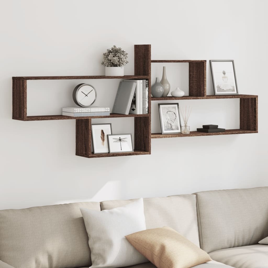 VidaXL Wandschap 167,5x18x68 cm bewerkt hout bruin eikenkleurig