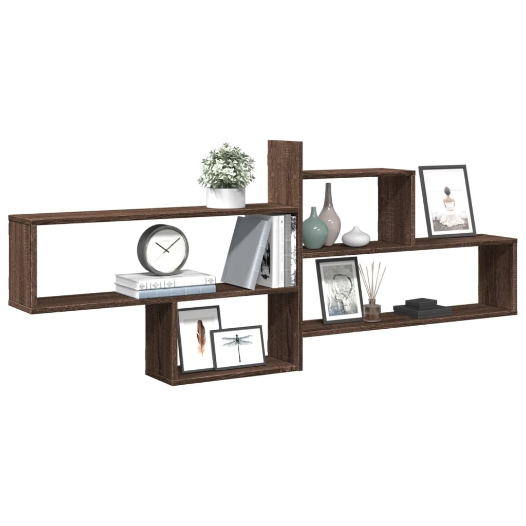 VidaXL Wandschap 167,5x18x68 cm bewerkt hout bruin eikenkleurig