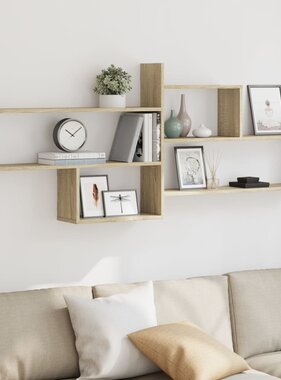 VidaXL Wandschap 167,5x18x68 cm bewerkt hout sonoma eikenkleurig