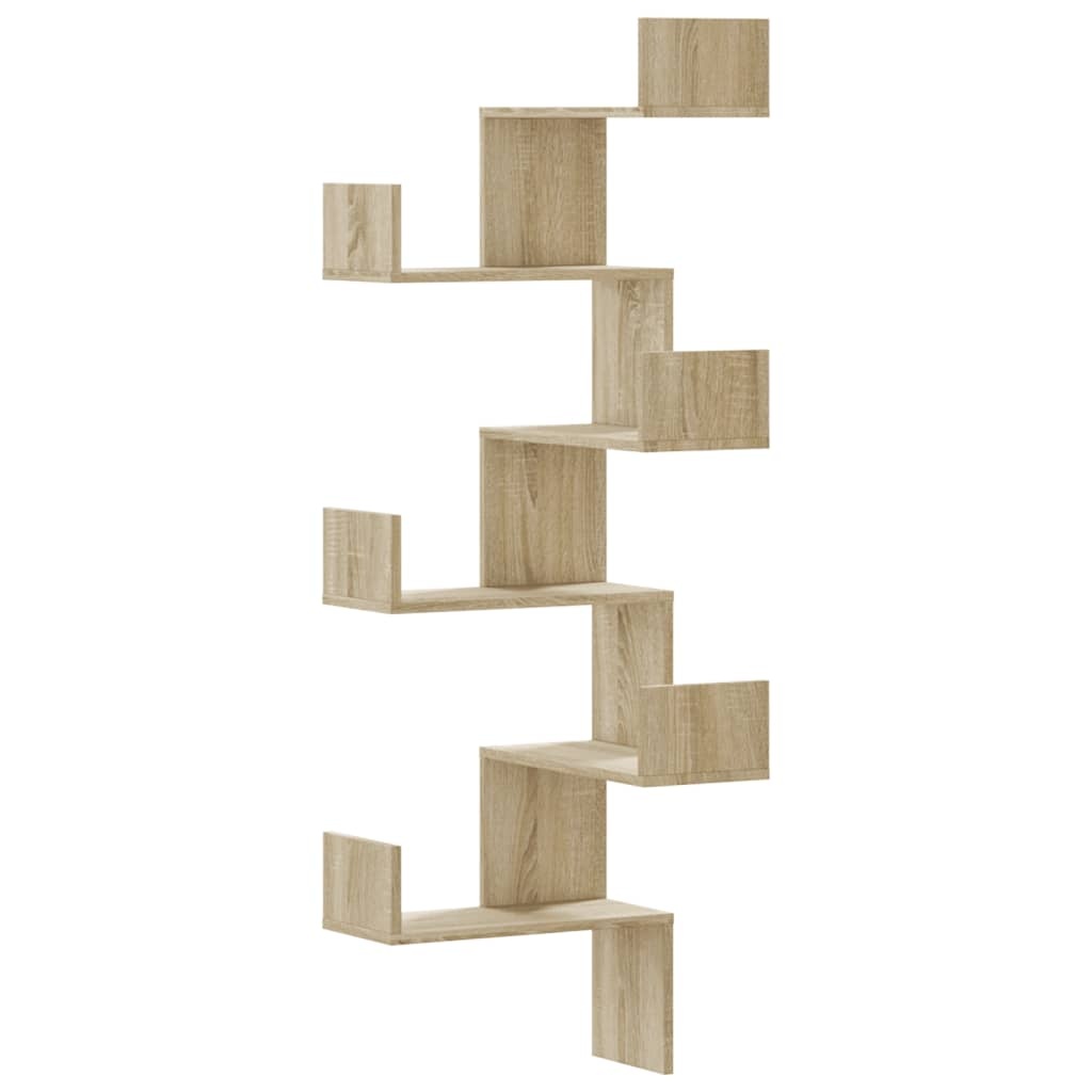 VidaXL Hoekwandschap 45x45x147 cm bewerkt hout sonoma eikenkleurig