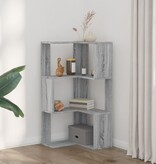 VidaXL Boekenkast 3-laags hoek 50x50x102 cm bewerkt hout grijs sonoma