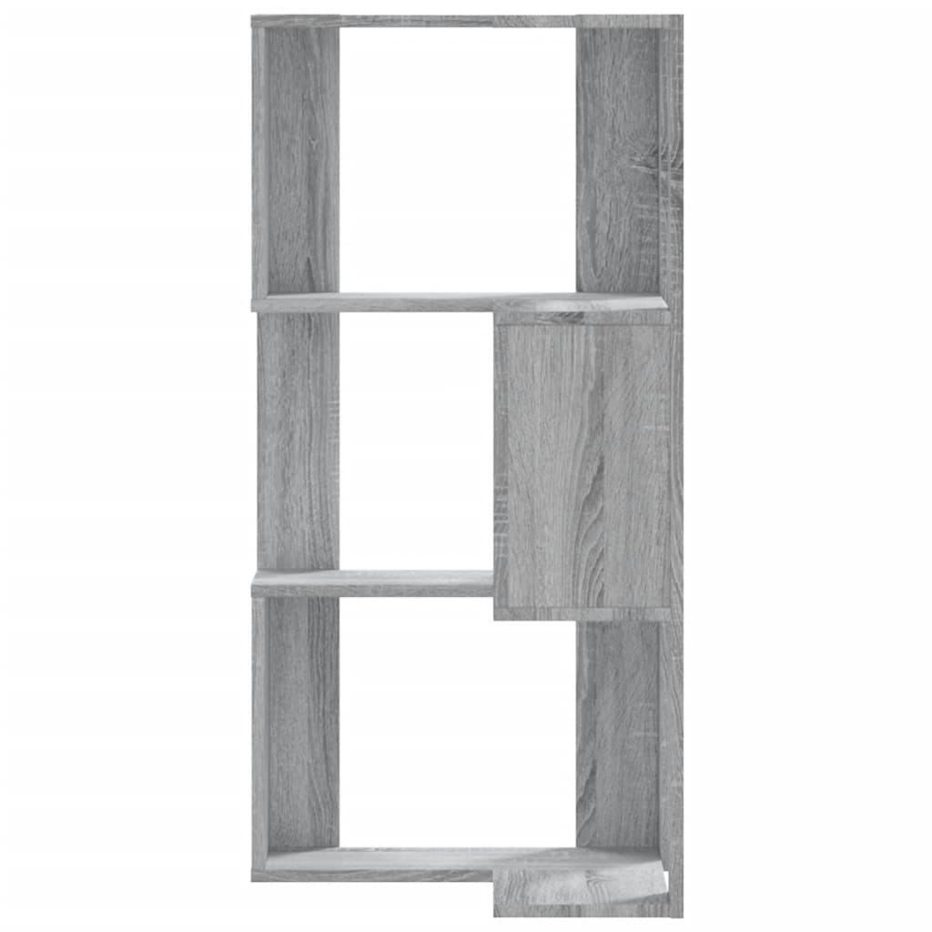 VidaXL Boekenkast 3-laags hoek 50x50x102 cm bewerkt hout grijs sonoma