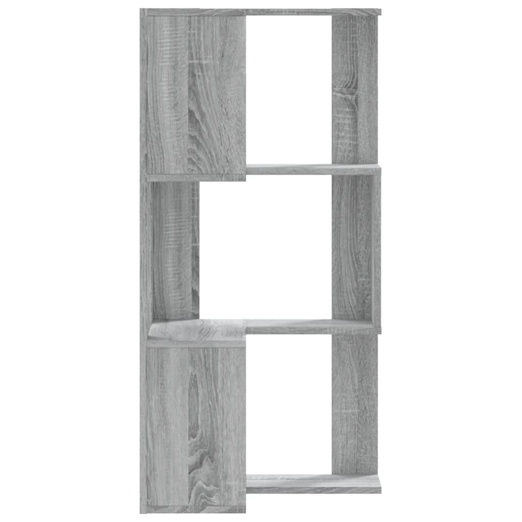 VidaXL Boekenkast 3-laags hoek 50x50x102 cm bewerkt hout grijs sonoma