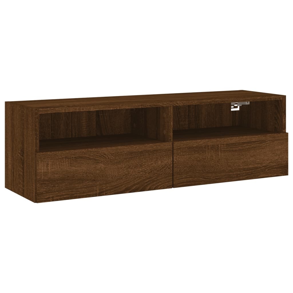 VidaXL Tv-wandmeubel 100x30x30 cm bewerkt hout bruin eikenkleur