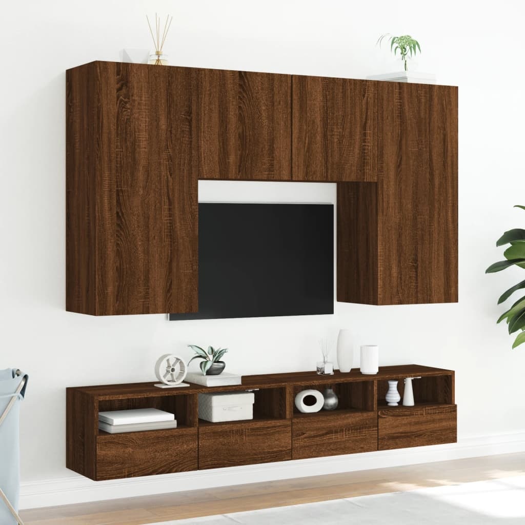 VidaXL Tv-wandmeubel 100x30x30 cm bewerkt hout bruin eikenkleur