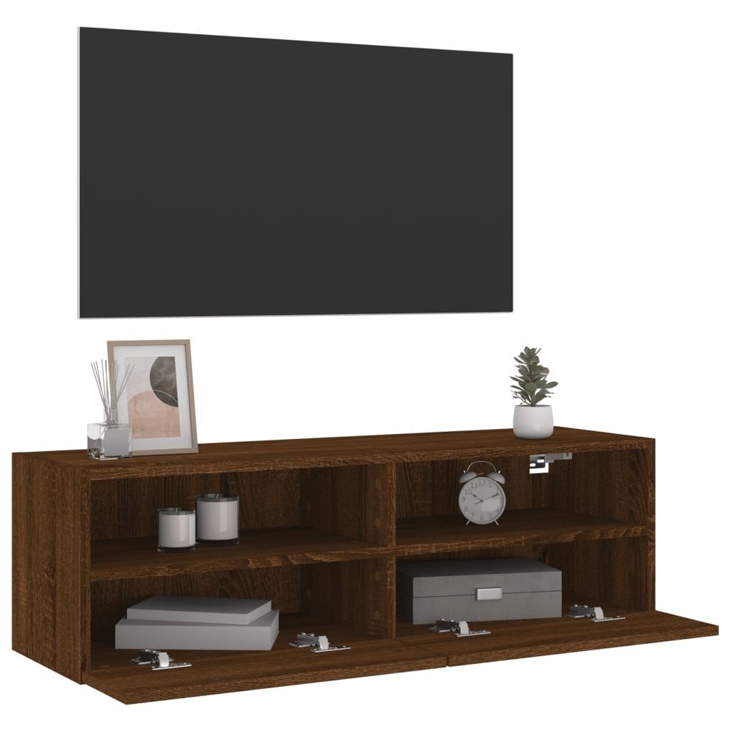 VidaXL Tv-wandmeubel 100x30x30 cm bewerkt hout bruin eikenkleur