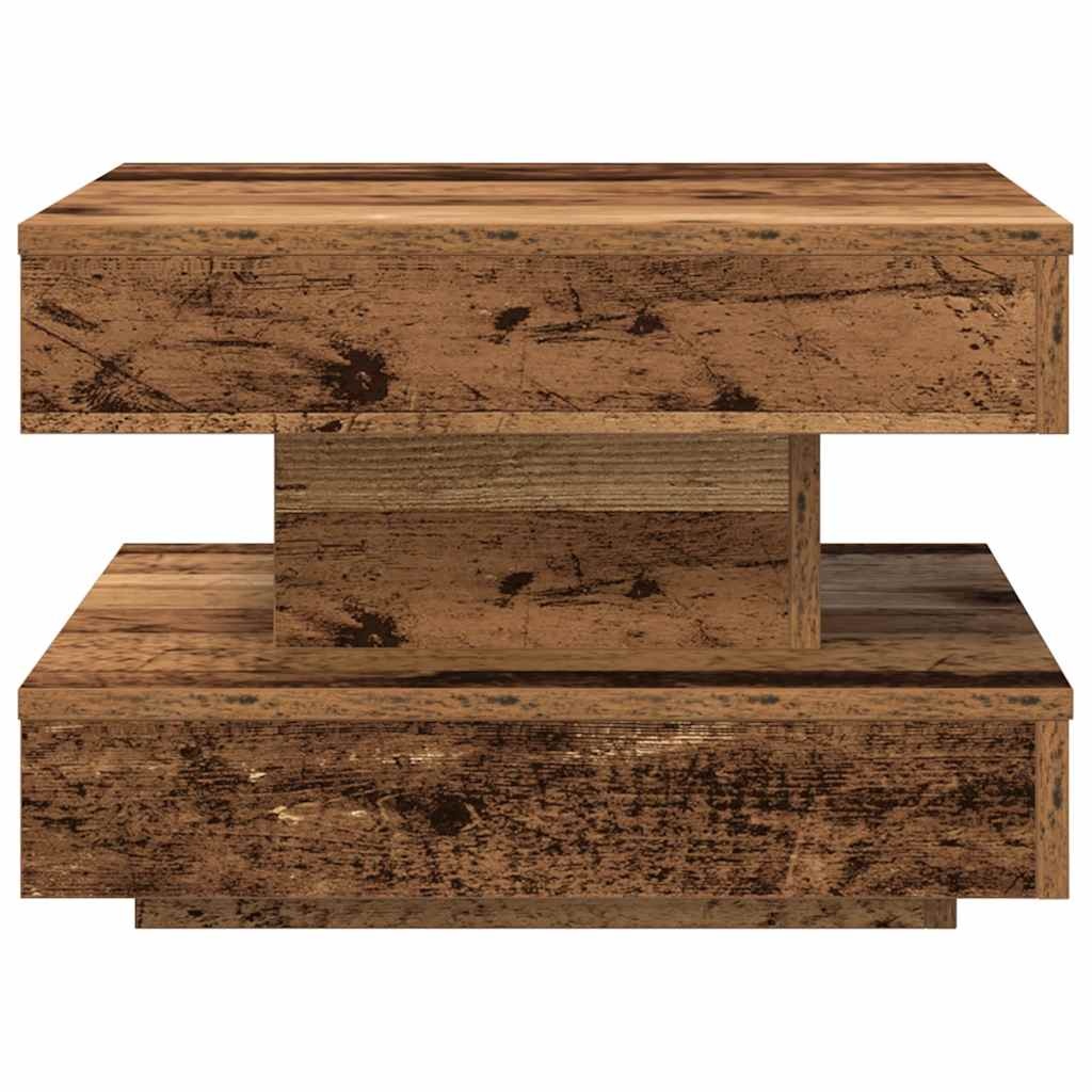 VidaXL Salontafel 360 graden draaibaar 50x50x34,5 cm oud houtkleurig