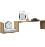 VidaXL Wandschappen 2 st 100x15x20 cm bewerkt hout artisanaal eiken