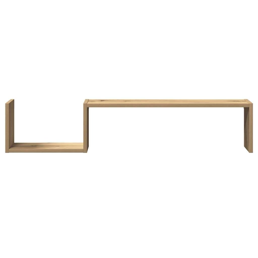 VidaXL Wandschappen 2 st 100x15x20 cm bewerkt hout artisanaal eiken