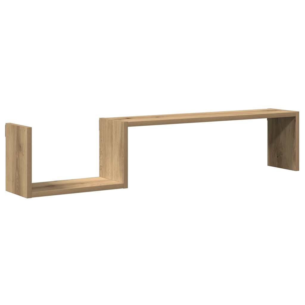 VidaXL Wandschappen 2 st 100x15x20 cm bewerkt hout artisanaal eiken