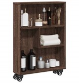 VidaXL Opbergtrolley smal 48x13x68 cm bewerkt hout bruin eikenkleurig
