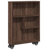 VidaXL Opbergtrolley smal 48x13x68 cm bewerkt hout bruin eikenkleurig