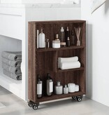 VidaXL Opbergtrolley smal 48x13x68 cm bewerkt hout bruin eikenkleurig