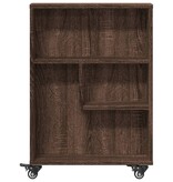 VidaXL Opbergtrolley smal 48x13x68 cm bewerkt hout bruin eikenkleurig