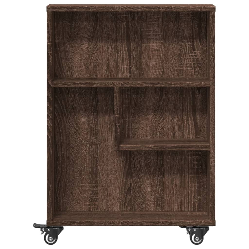 VidaXL Opbergtrolley smal 48x13x68 cm bewerkt hout bruin eikenkleurig
